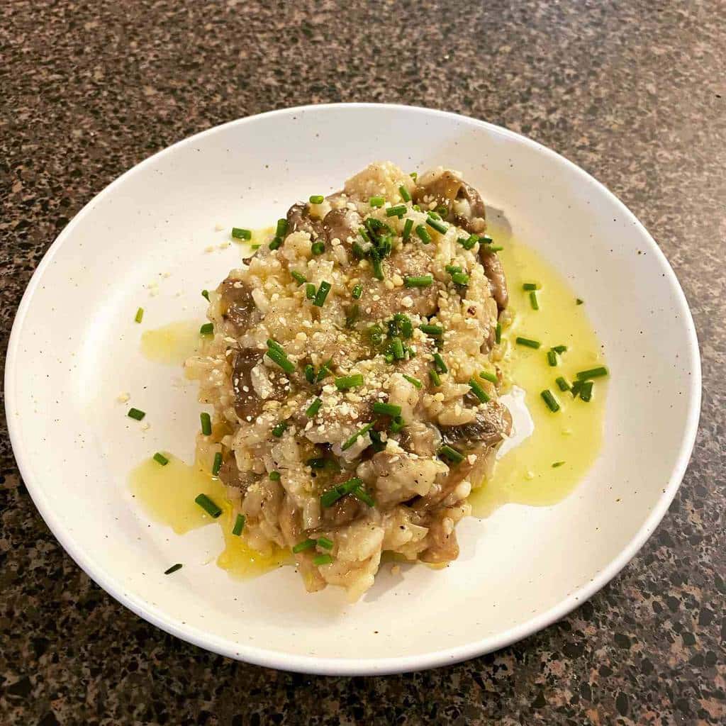 Risoto Cremoso de Cogumelos Silvestres com Gorgonzola
