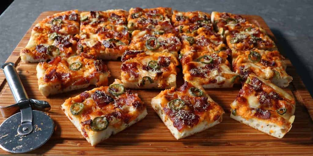 Pizza de Batata-Doce com Bacon e Toque de Limão